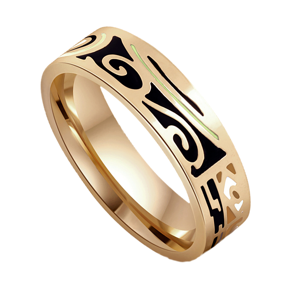 Aranyozott divat karikagyűrű egyedi, színes tűzzománc díszítéssel (0061037AE88)