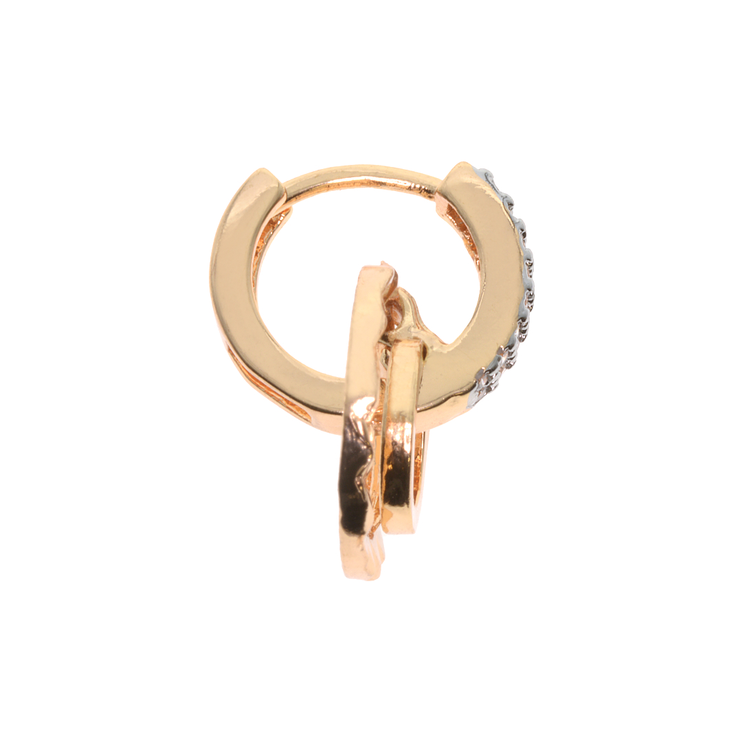 Bepattintós cirkónia drágaköves rozé arany bevonatú egyedi divat fülbevaló (0161030AE00)
