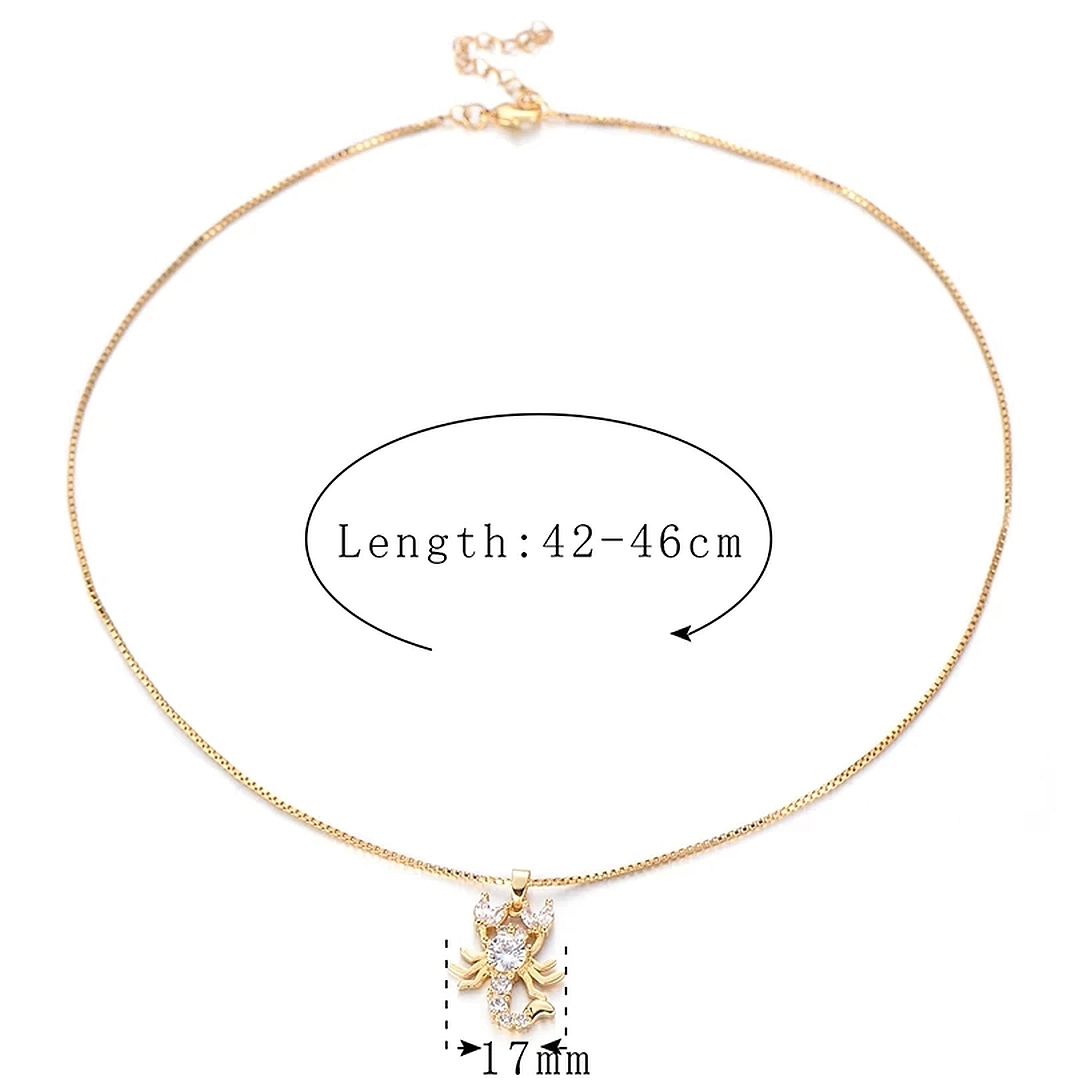 Skorpió formájú medál cirkónia drágakövekkel és velencei kocka típusú nyaklánccal (0361220AE88)