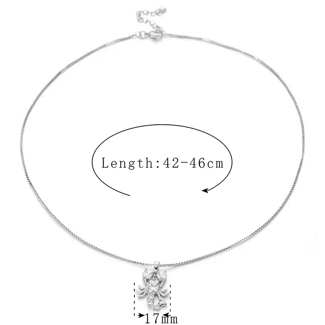 Skorpió formájú medál cirkónia drágakövekkel és velencei kocka típusú nyaklánccal (0361220AE97)