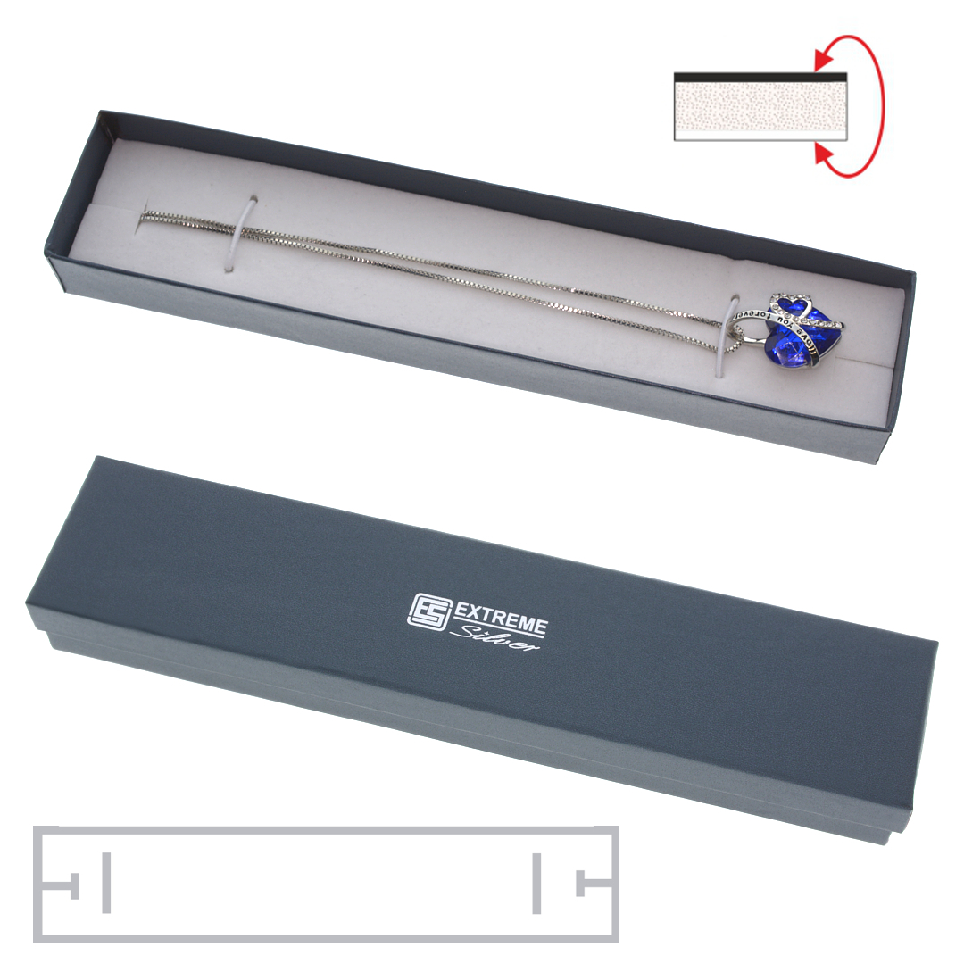 Kék színű gyöngyház papír ékszerdoboz karkötők és nyakláncok számára (0927024JB44)