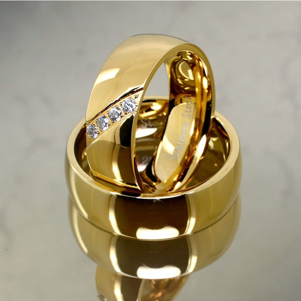 Nemesacél karikagyűrű 18K arany bevonattal (3030017ZY99)