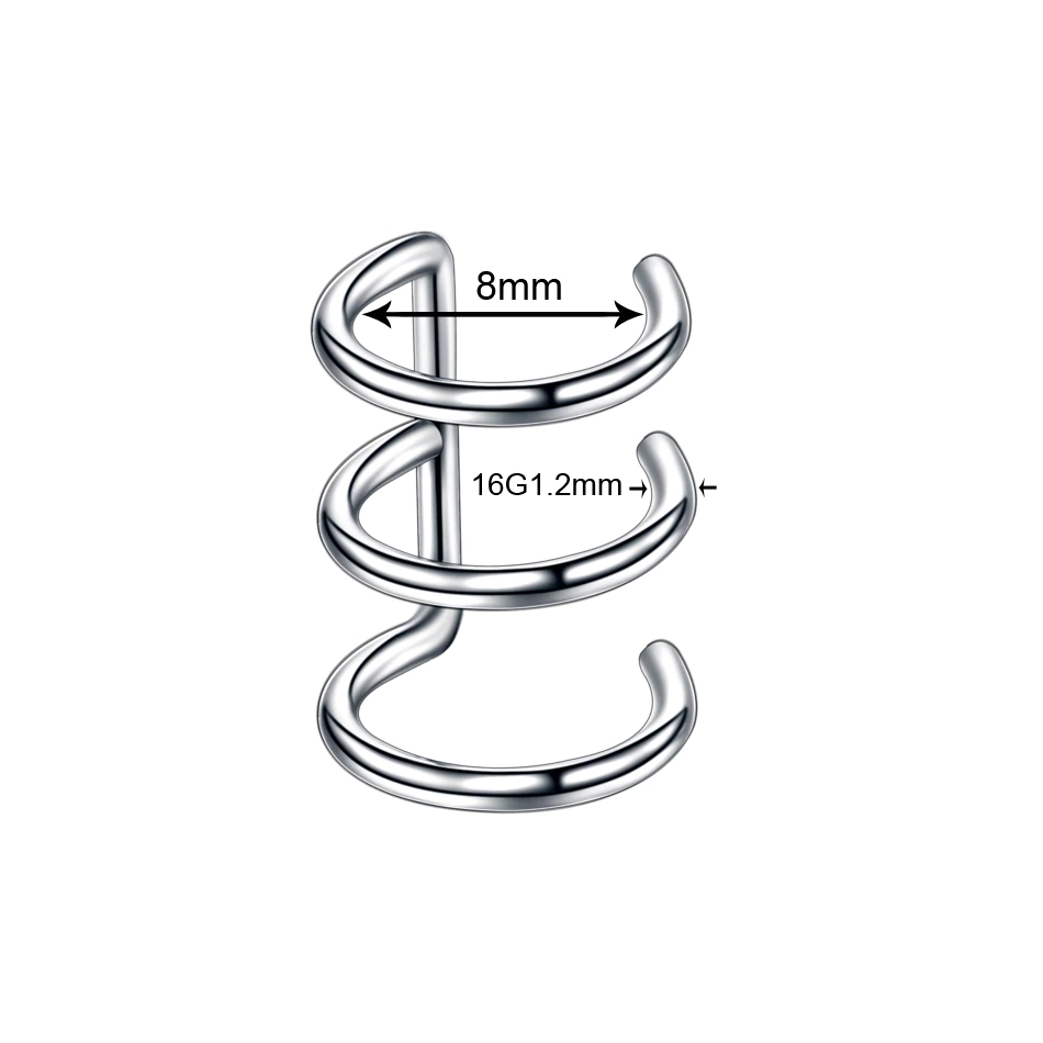 Három soros nemesacél karika fülgyűrű (3110094ST97)