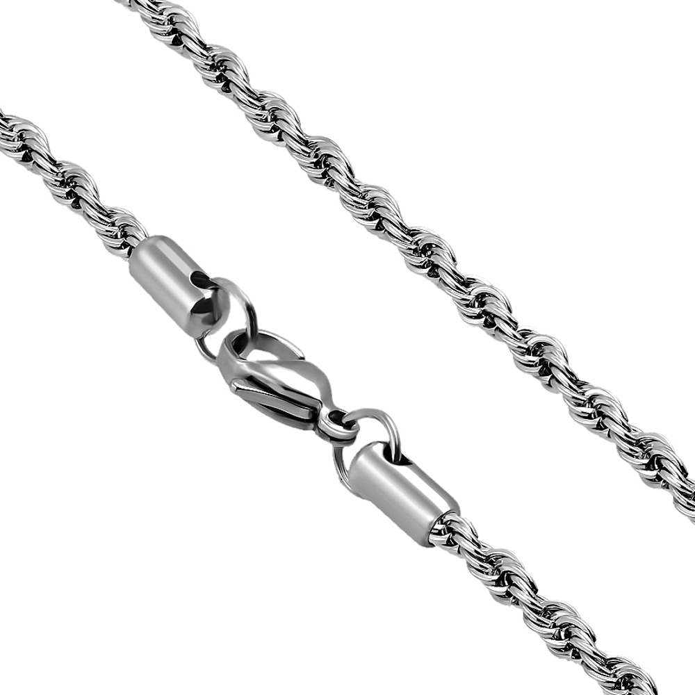 Rope "kötél" típusú nemesacél nyaklánc - 3 mm (3310086ST99)
