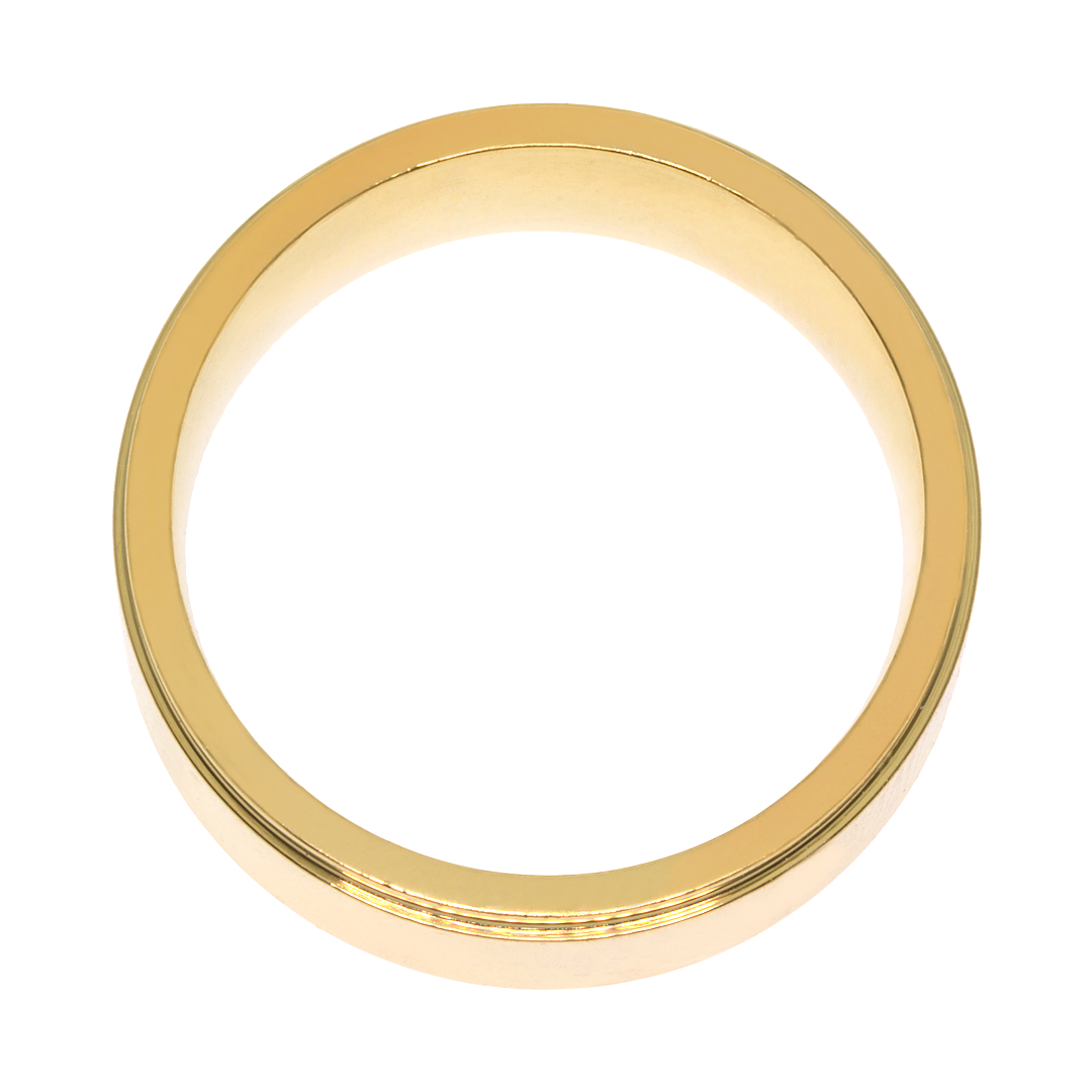 Arany bevonatú nemesacél gyűrű sima gravírozható felülettel, két oldali bemarással (4010075ST88)