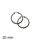 Nemesacél karika fülbevaló fekete PVD bevonattal ttöbb méretben 20-50 mm