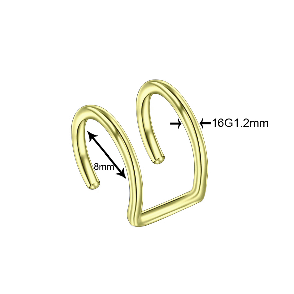 Két soros, arany bevonatú nemesacél fülgyűrű (4110084ST88)