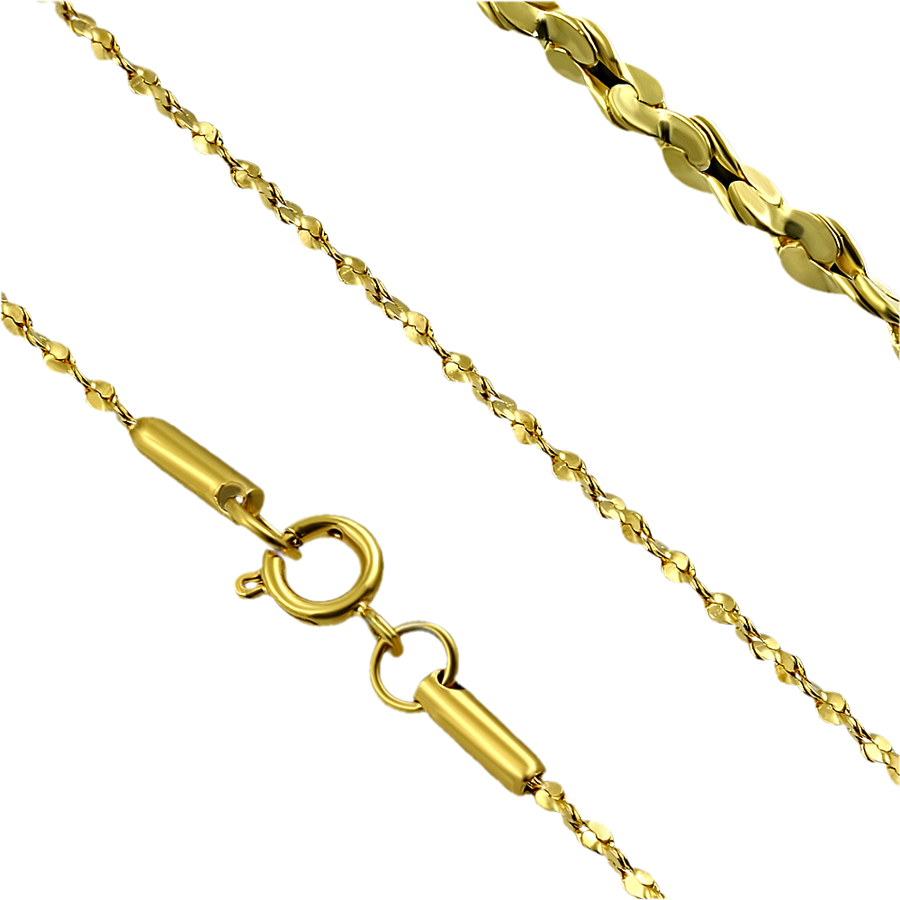 Arany bevonatú csavart szerpentin lánc típusú nemesacél nyaklánc (4310104ST88)