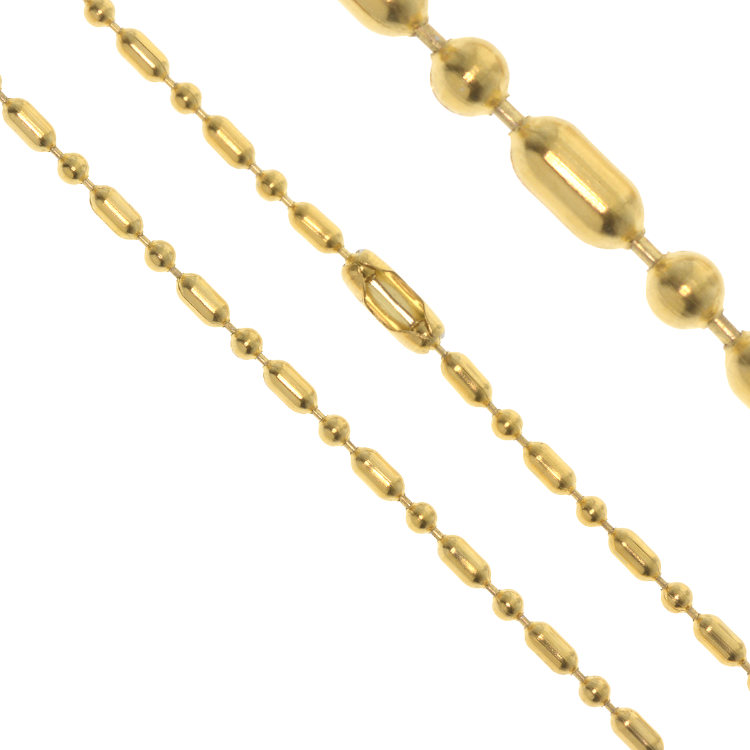 Arany bevonatú bogyós - pálcás nemesacél nyaklánc - 2 mm (4310137ST88)