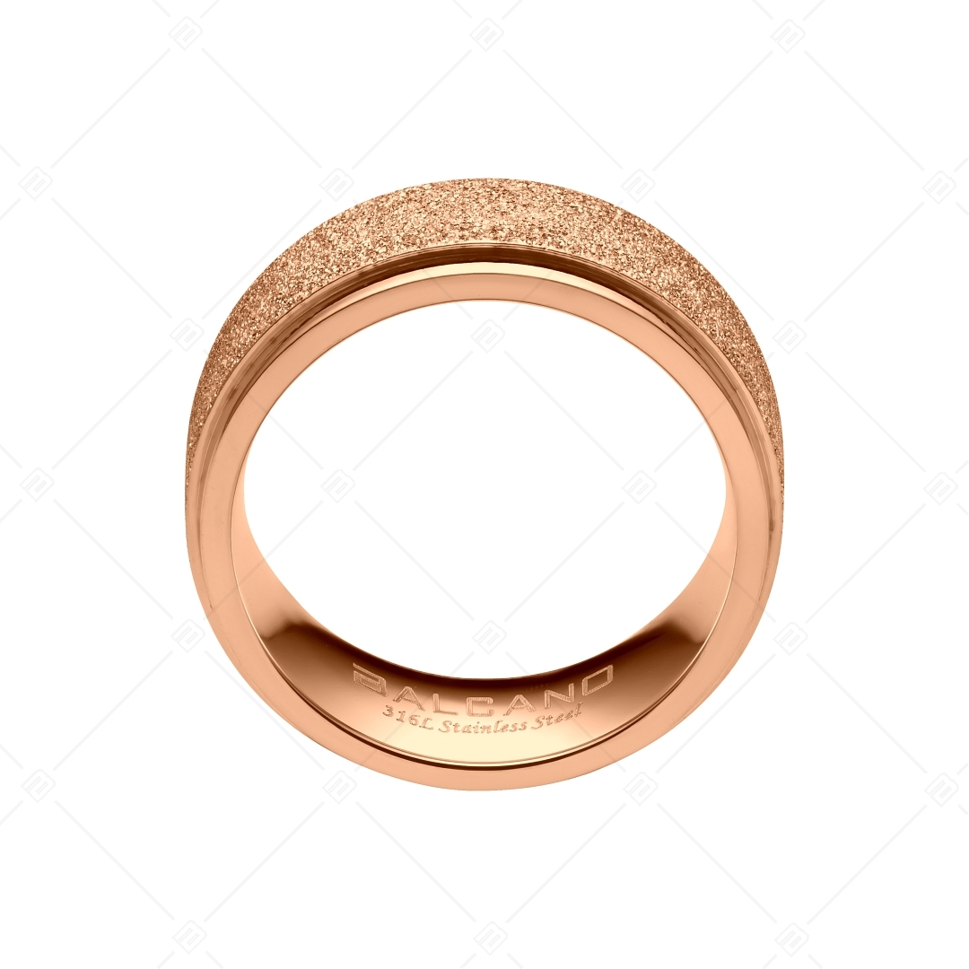 BALCANO - Caprice / Egyedi csillám csiszolású nemesacél gyűrű 18K rozé arany bevonattal (E041201BC96)