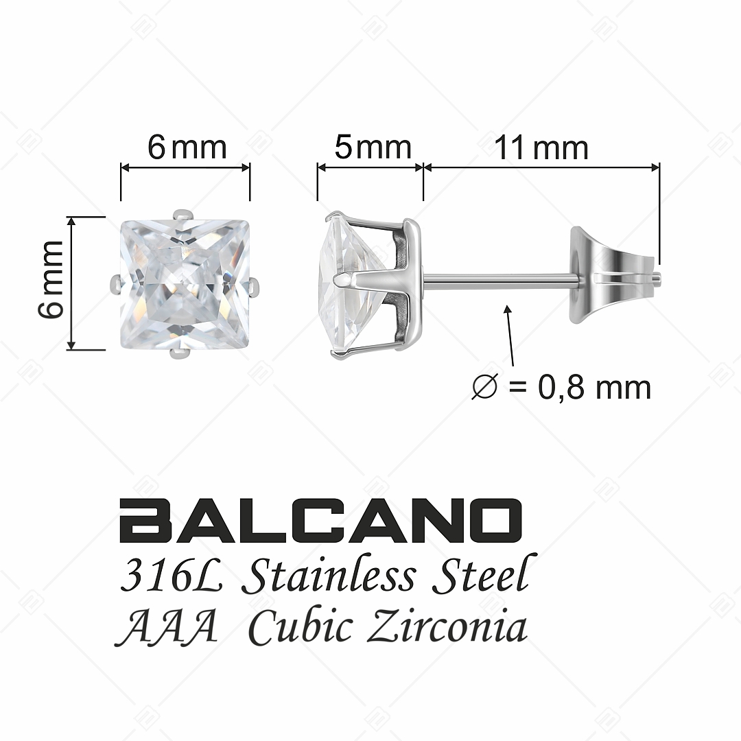 BALCANO - Frizzante / Négyzet alakú drágaköves fülbevaló (E112082ST00)