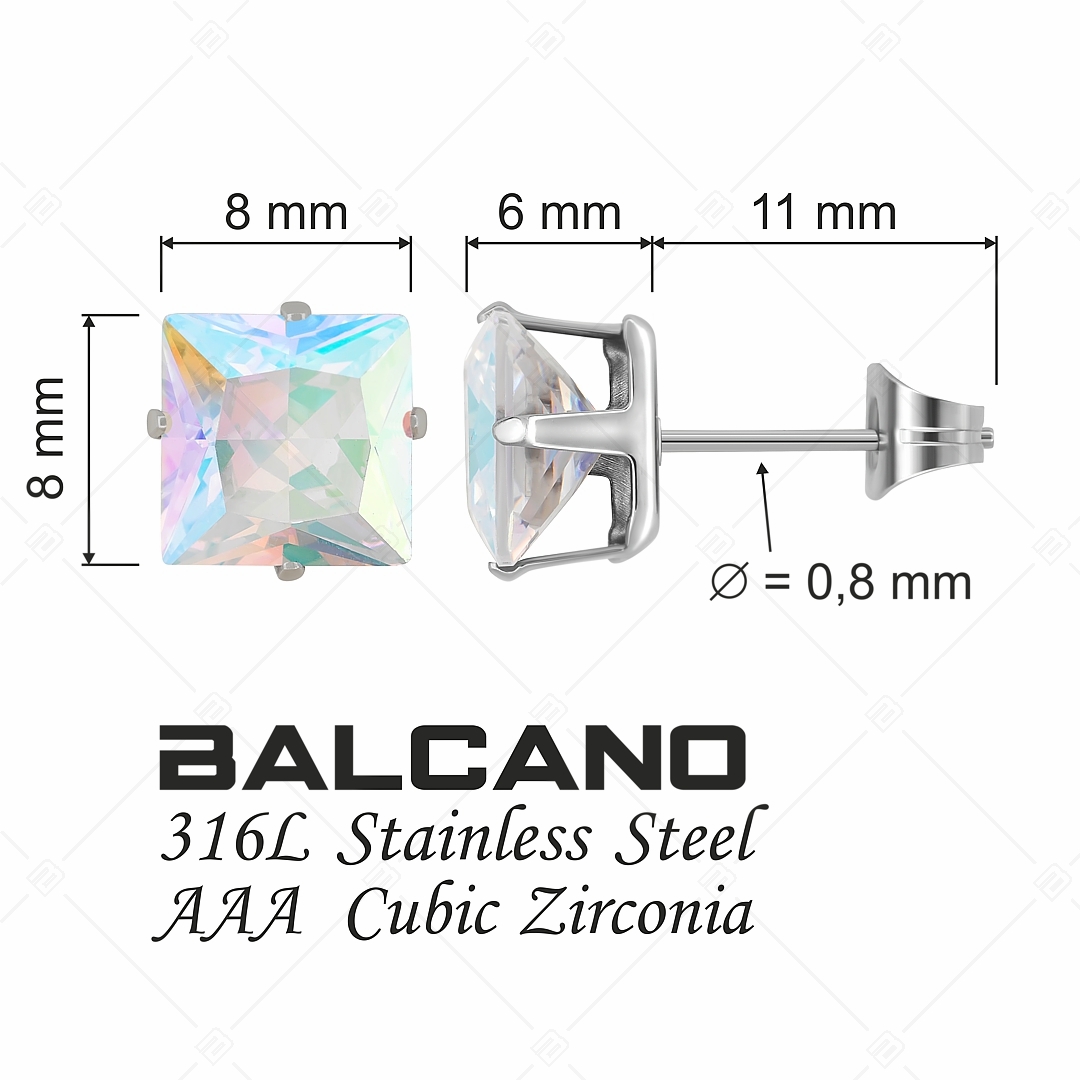 BALCANO - Frizzante / Négyzet alakú drágaköves fülbevaló (E112082ST09)
