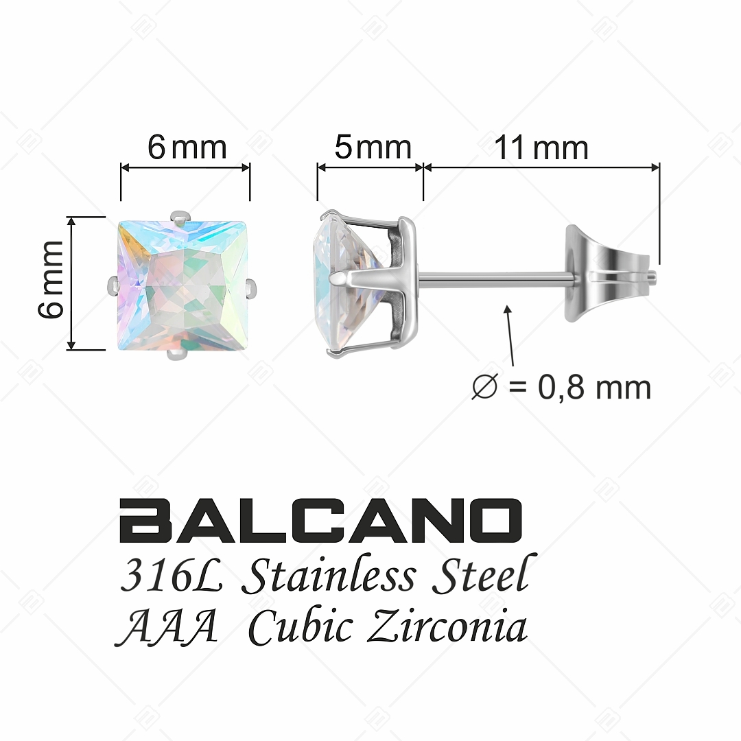 BALCANO - Frizzante / Négyzet alakú drágaköves fülbevaló (E112082ST09)