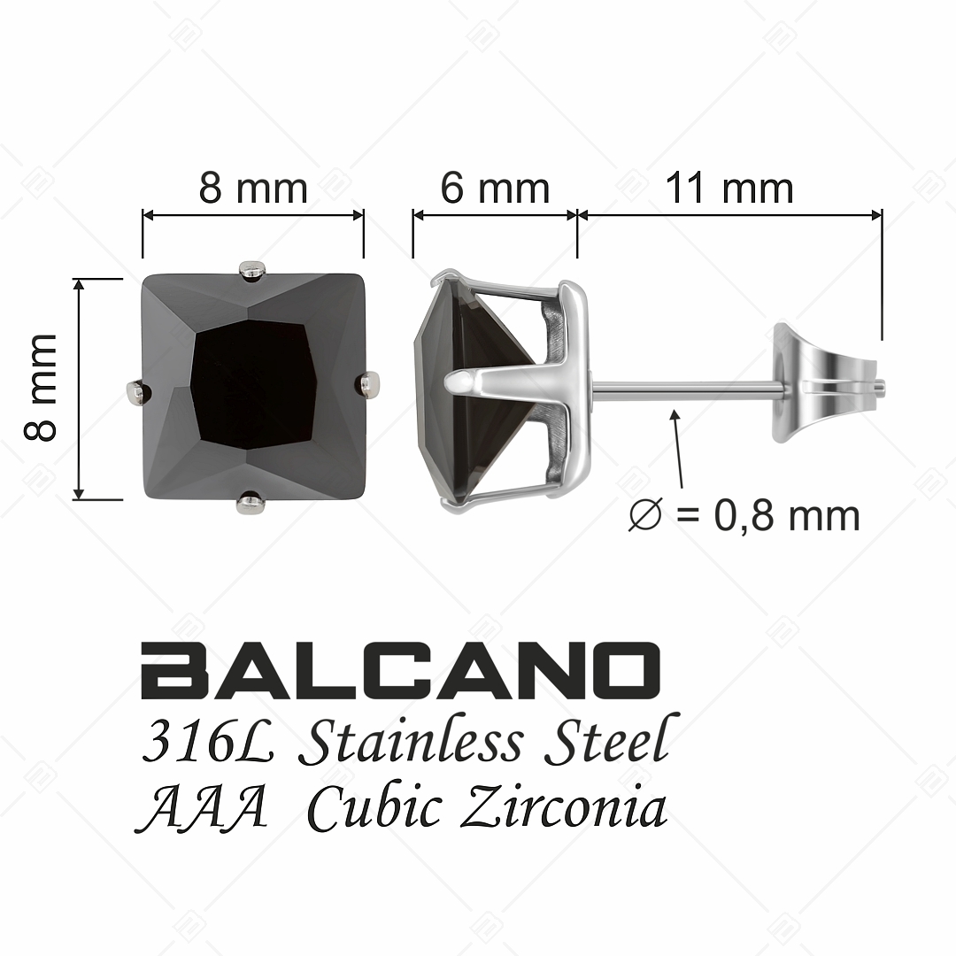 BALCANO - Frizzante / Négyzet alakú drágaköves fülbevaló (E112082ST11)