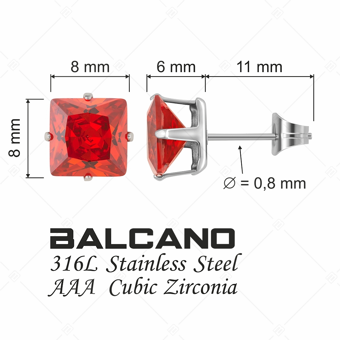 BALCANO - Frizzante / Négyzet alakú drágaköves fülbevaló (E112082ST22)
