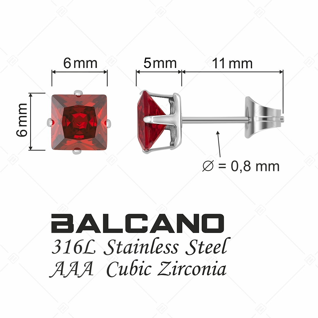 BALCANO - Frizzante / Négyzet alakú drágaköves fülbevaló (E112082ST29)