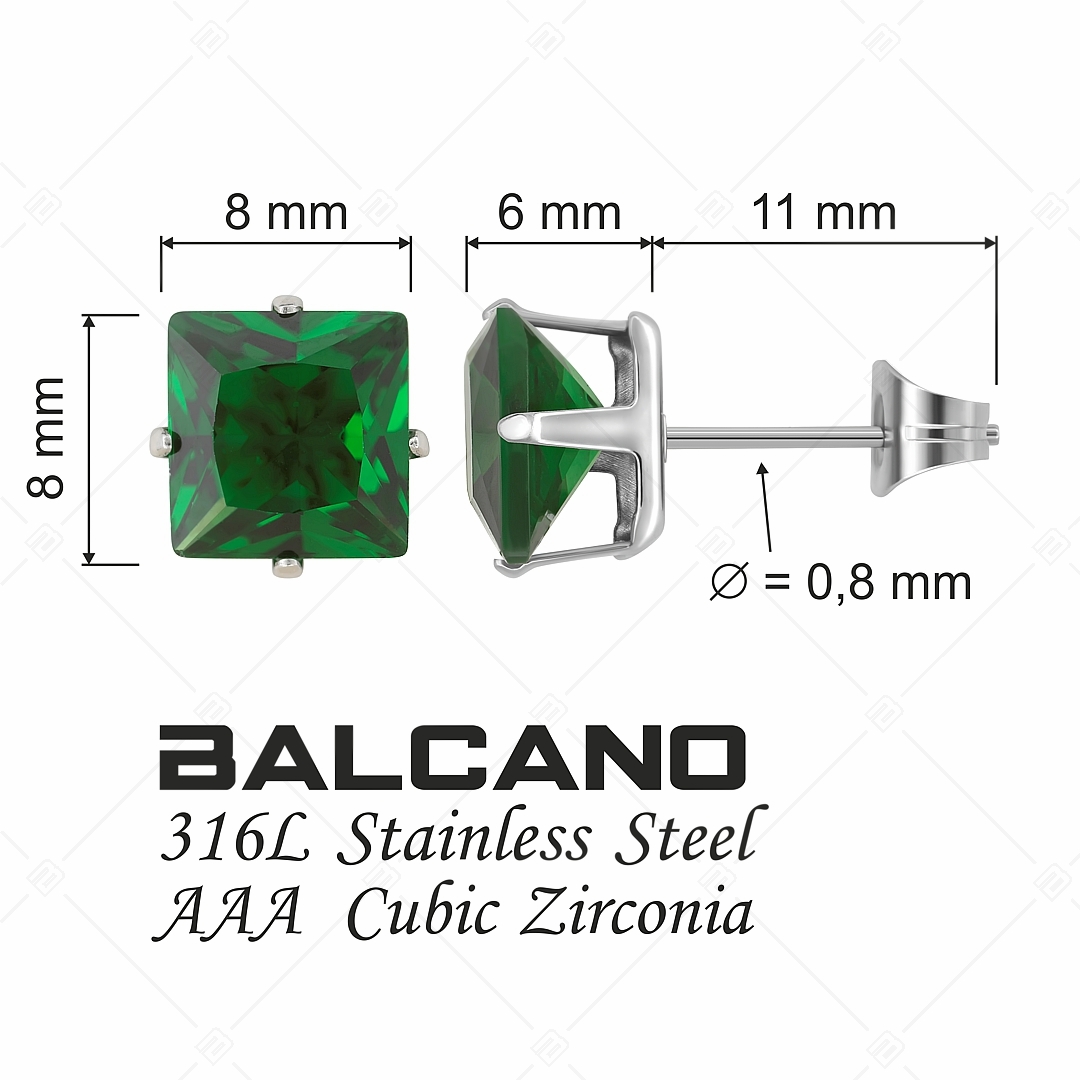 BALCANO - Frizzante / Négyzet alakú drágaköves fülbevaló (E112082ST39)