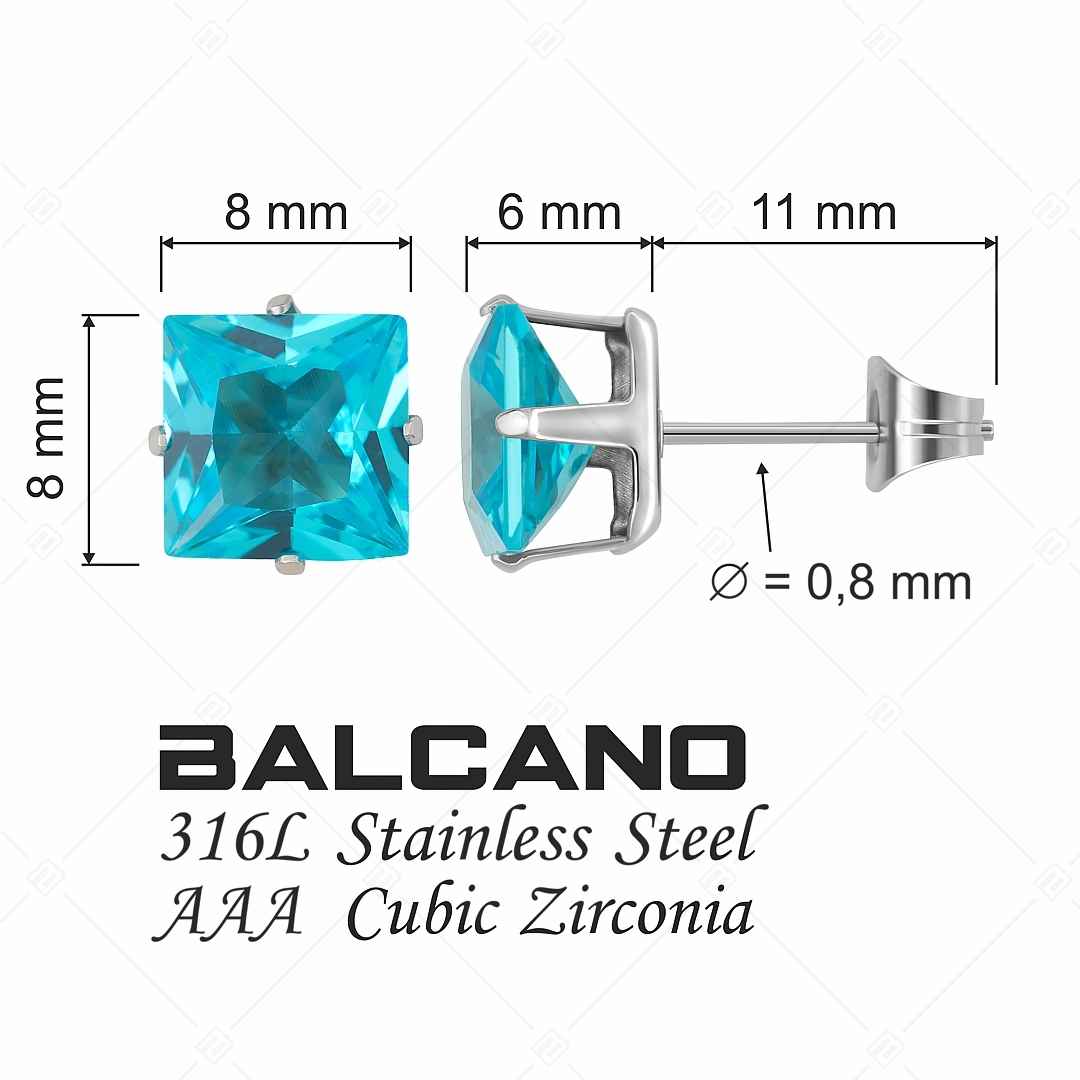 BALCANO - Frizzante / Négyzet alakú drágaköves fülbevaló (E112082ST48)