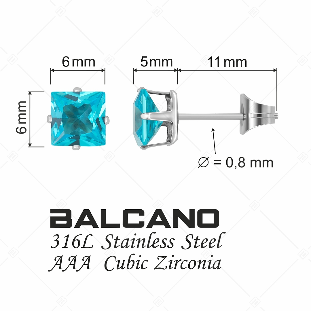BALCANO - Frizzante / Négyzet alakú drágaköves fülbevaló (E112082ST48)