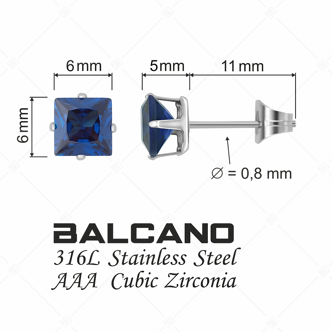 BALCANO - Frizzante / Négyzet alakú drágaköves fülbevaló (E112082ST49)