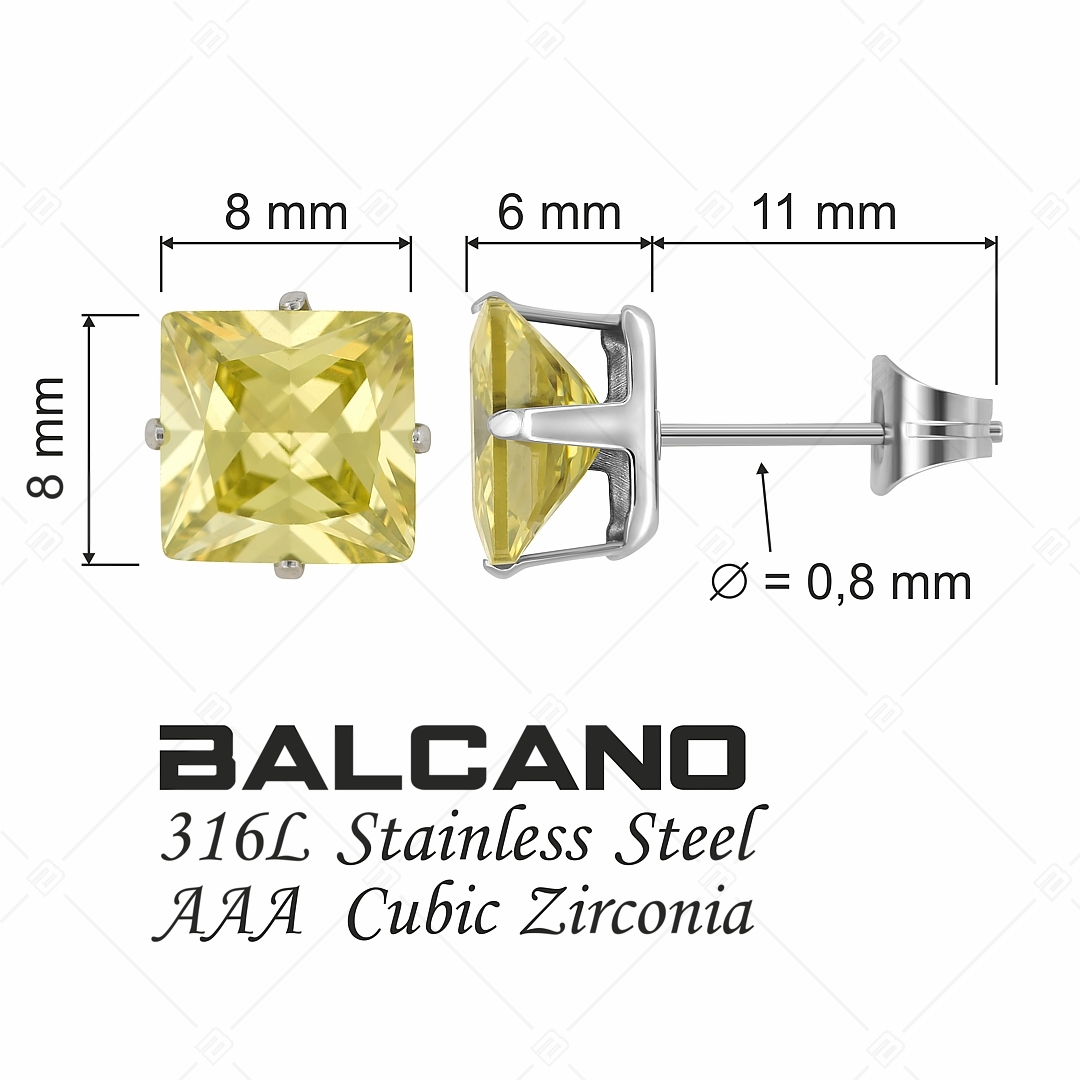 BALCANO - Frizzante / Négyzet alakú drágaköves fülbevaló (E112082ST51)