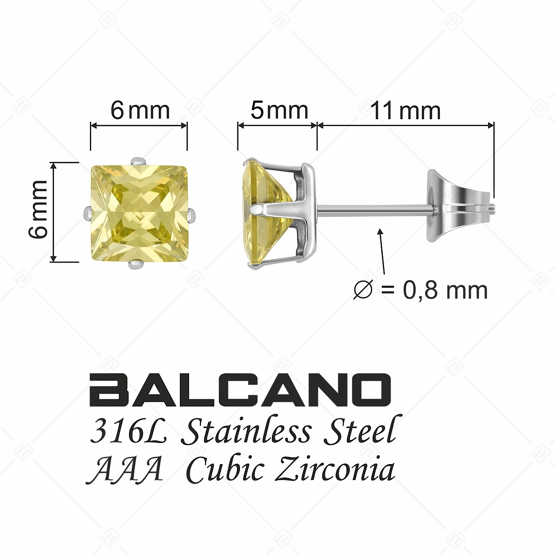 BALCANO - Frizzante / Négyzet alakú drágaköves fülbevaló (E112082ST51)