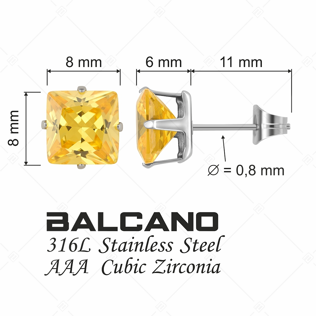 BALCANO - Frizzante / Négyzet alakú drágaköves fülbevaló (E112082ST55)