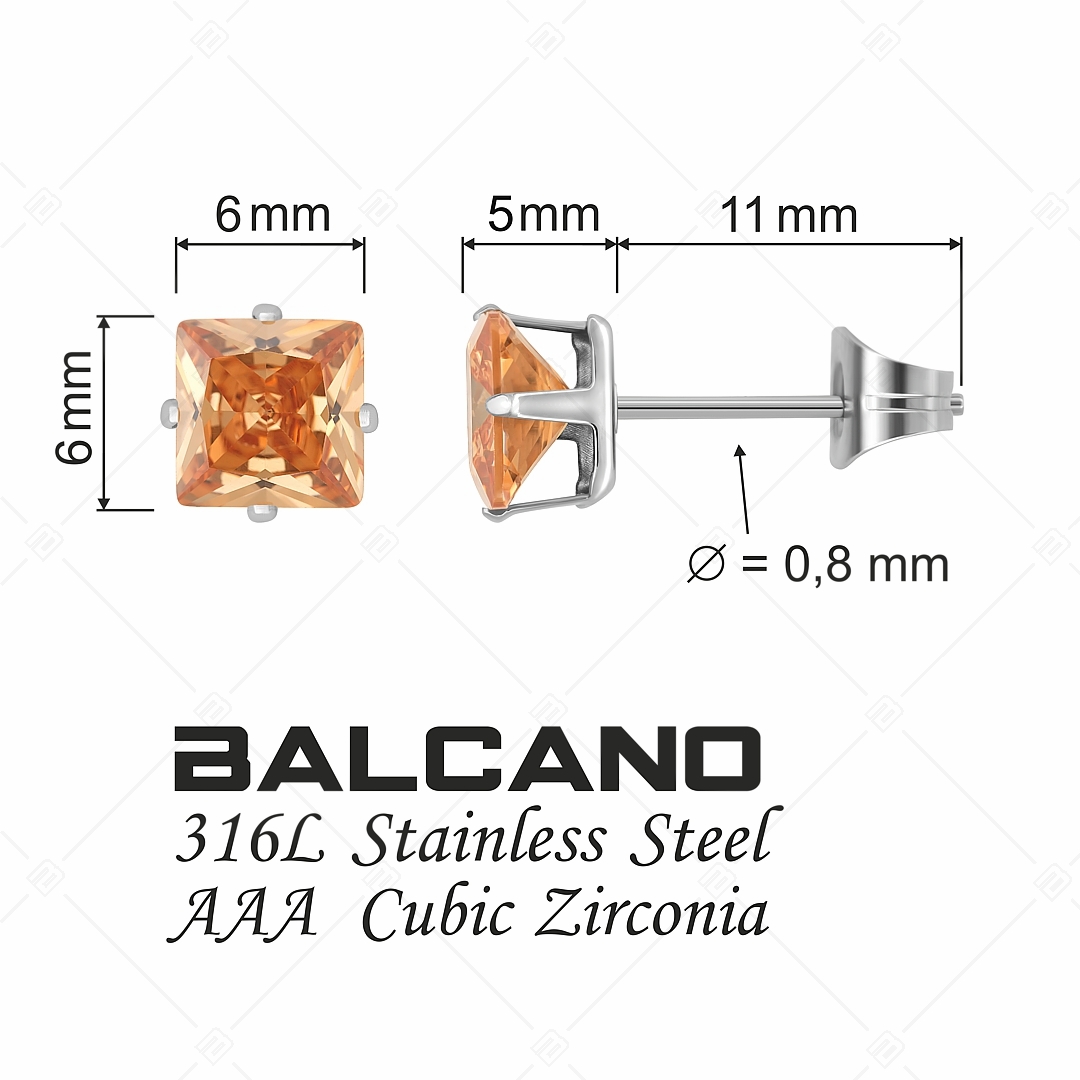 BALCANO - Frizzante / Négyzet alakú drágaköves fülbevaló (E112082ST58)