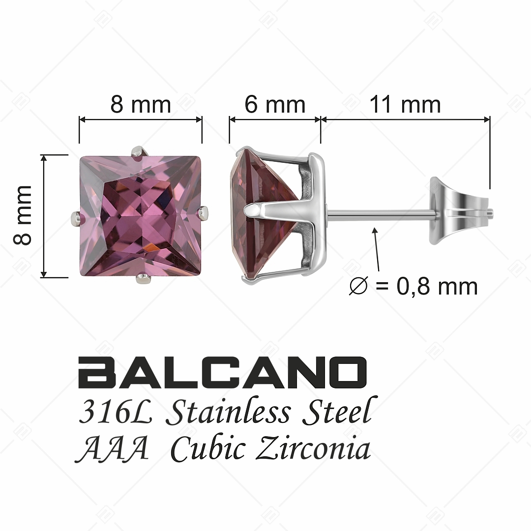BALCANO - Frizzante / Négyzet alakú drágaköves fülbevaló (E112082ST79)