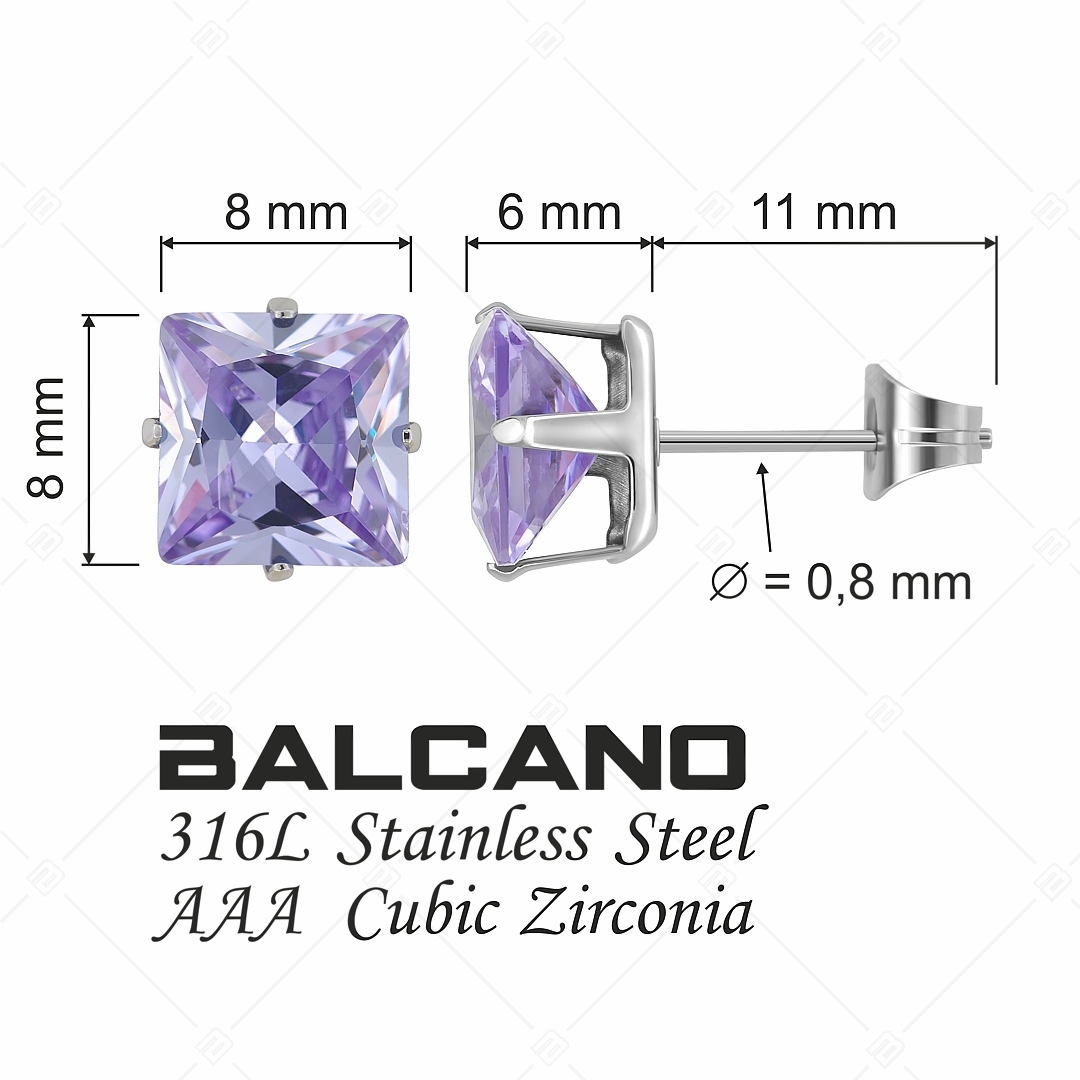 BALCANO - Frizzante / Négyzet alakú drágaköves fülbevaló (E112082ST82)