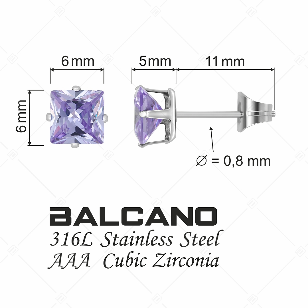 BALCANO - Frizzante / Négyzet alakú drágaköves fülbevaló (E112082ST82)