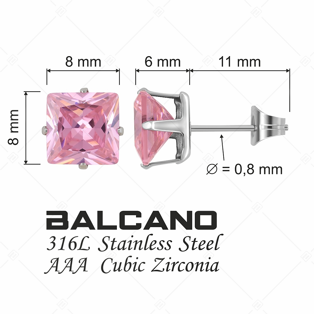 BALCANO - Frizzante / Négyzet alakú drágaköves fülbevaló (E112082ST87)