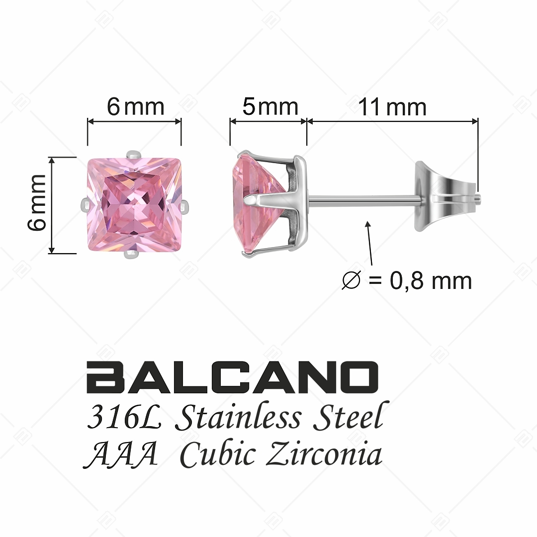 BALCANO - Frizzante / Négyzet alakú drágaköves fülbevaló (E112082ST87)