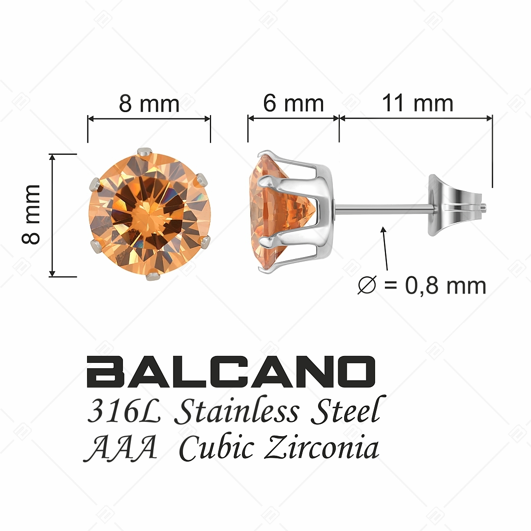 BALCANO - Frizzante / Kerek drágaköves fülbevaló (E112083ST58)
