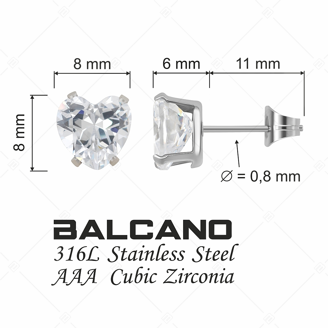 BALCANO - Frizzante / Szív alakú drágaköves fülbevaló (E112084ST00)