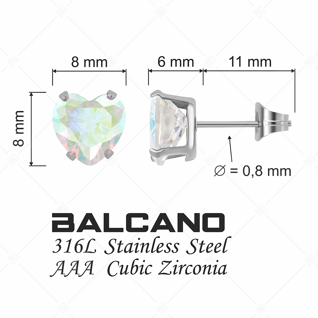 BALCANO - Frizzante / Szív alakú drágaköves fülbevaló (E112084ST09)
