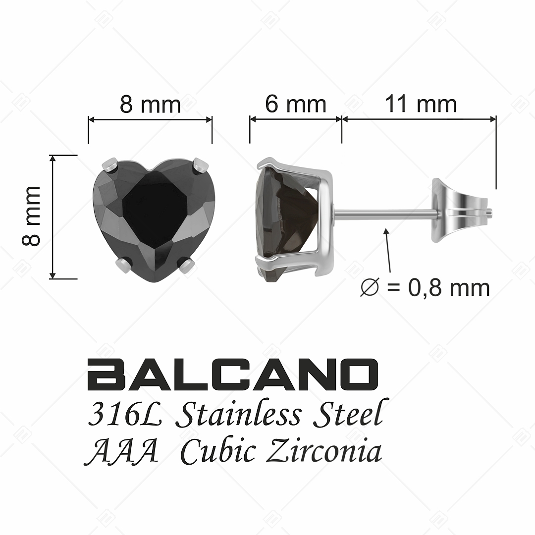 BALCANO - Frizzante / Szív alakú drágaköves fülbevaló (E112084ST11)