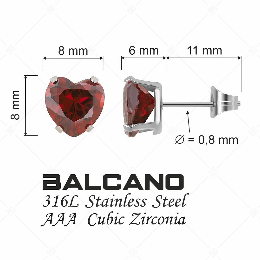 BALCANO - Frizzante / Szív alakú drágaköves fülbevaló (E112084ST29)