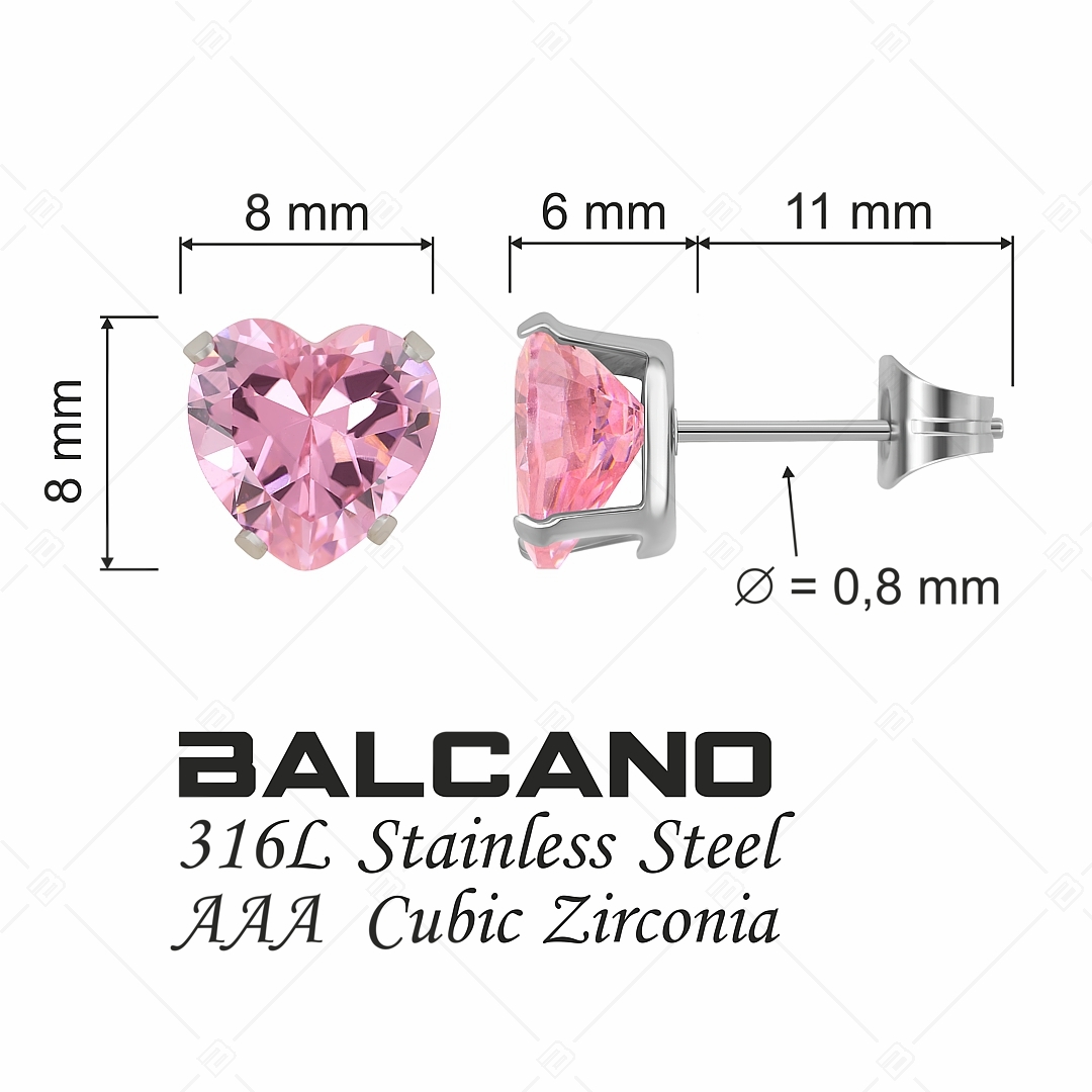 BALCANO - Frizzante / Szív alakú drágaköves fülbevaló (E112084ST87)