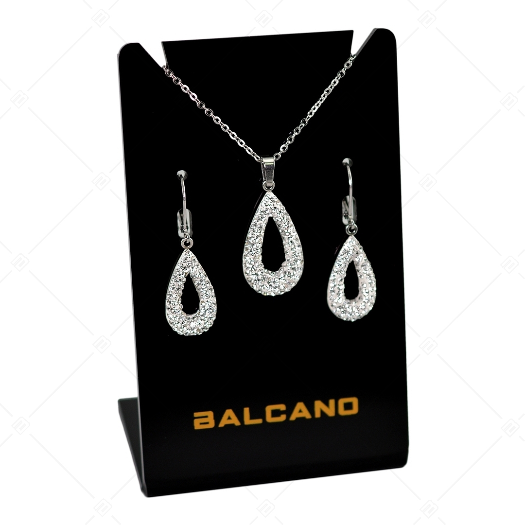 BALCANO - Goccia / Csepp alakú nemesacél fülbevaló kristályokkal (E141002BC00)