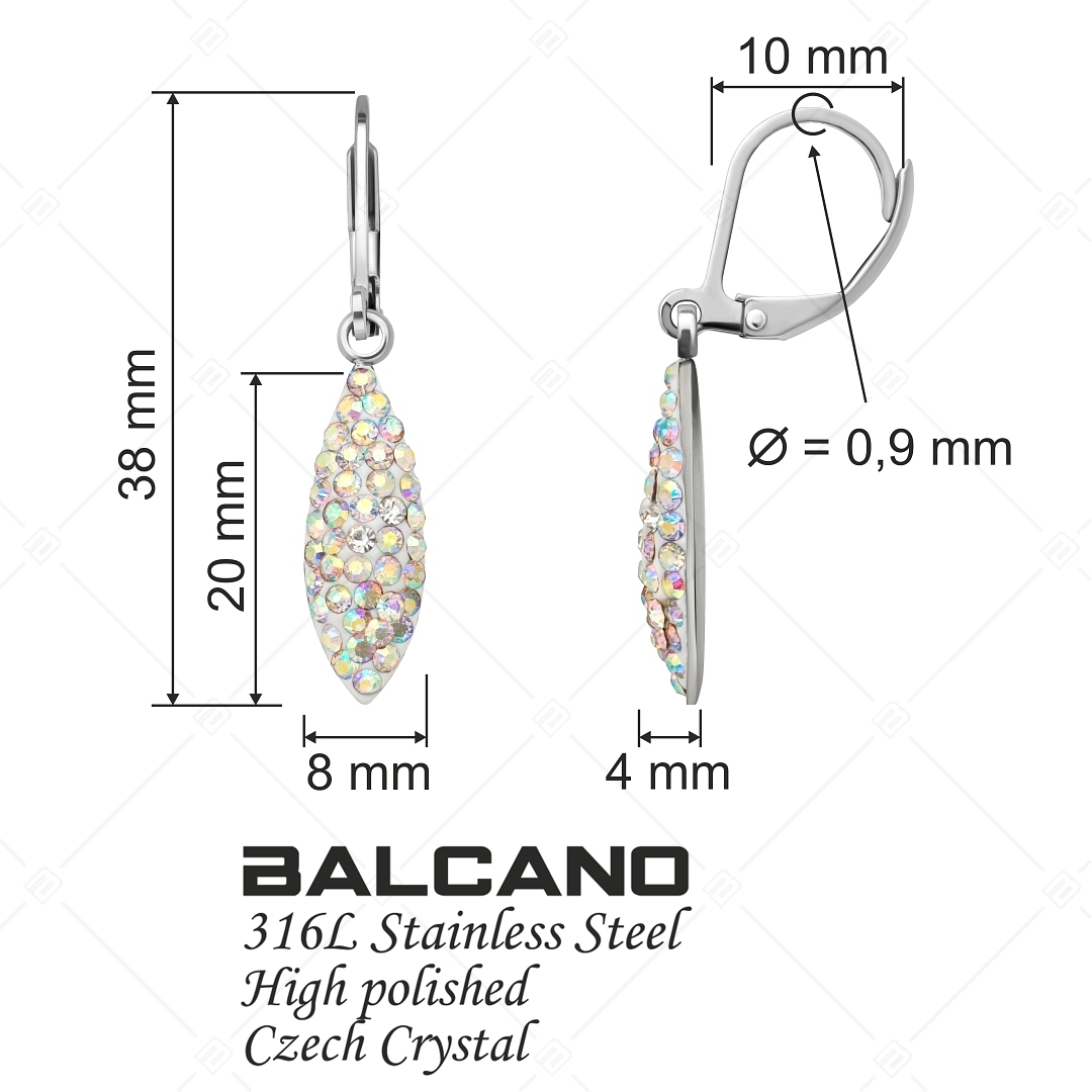 BALCANO - Avena / Zabszem formájú nemesacél fülbevaló kristályokkal (E141003BC09)
