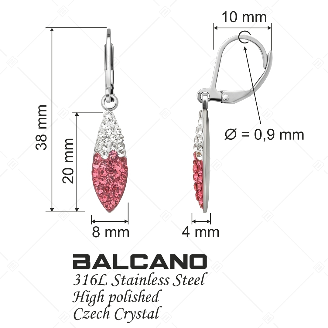 BALCANO - Avena / Zabszem formájú nemesacél fülbevaló kristályokkal (E141003BC92)