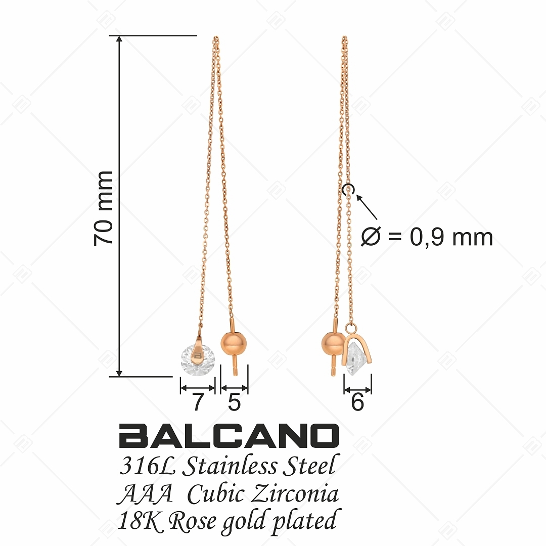 BALCANO - Catena / Átbújtatós láncos fülbevaló cirkónia drágakővel (E141109BC96)