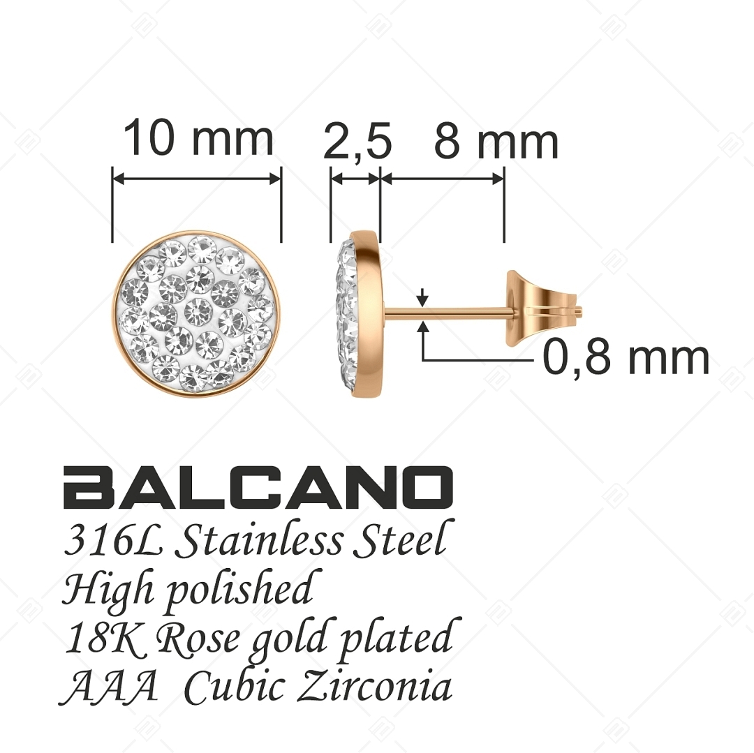 BALCANO - Glitter / Bedugós kerek kristály fülbevaló (E141203BC96)