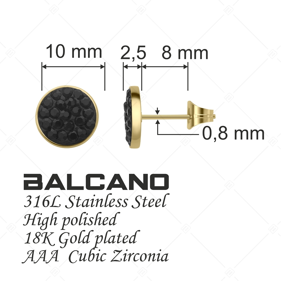 BALCANO - Glitter / Bedugós kerek kristály fülbevaló (E141204BC88)