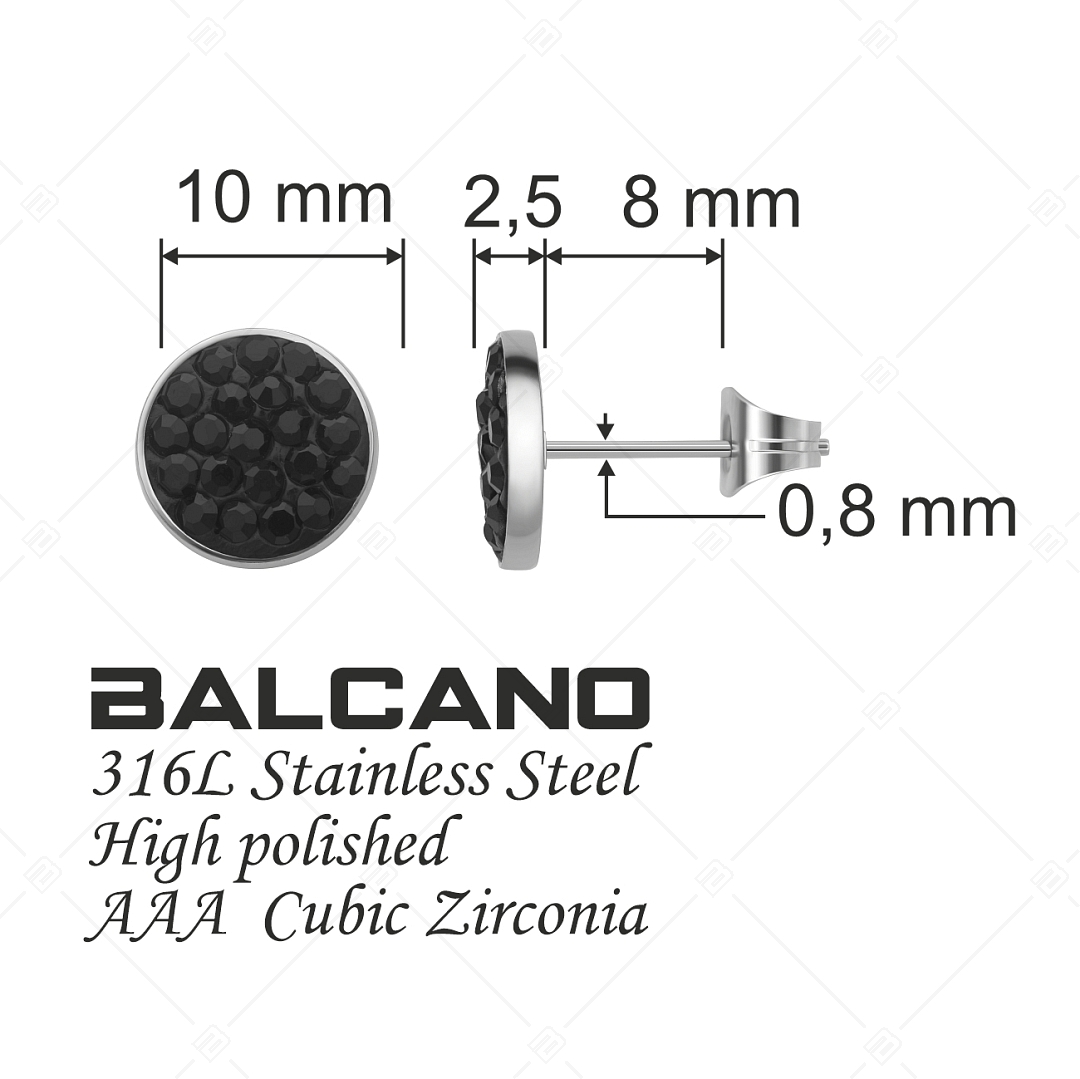 BALCANO - Glitter / Bedugós kerek kristály fülbevaló (E141204BC97)