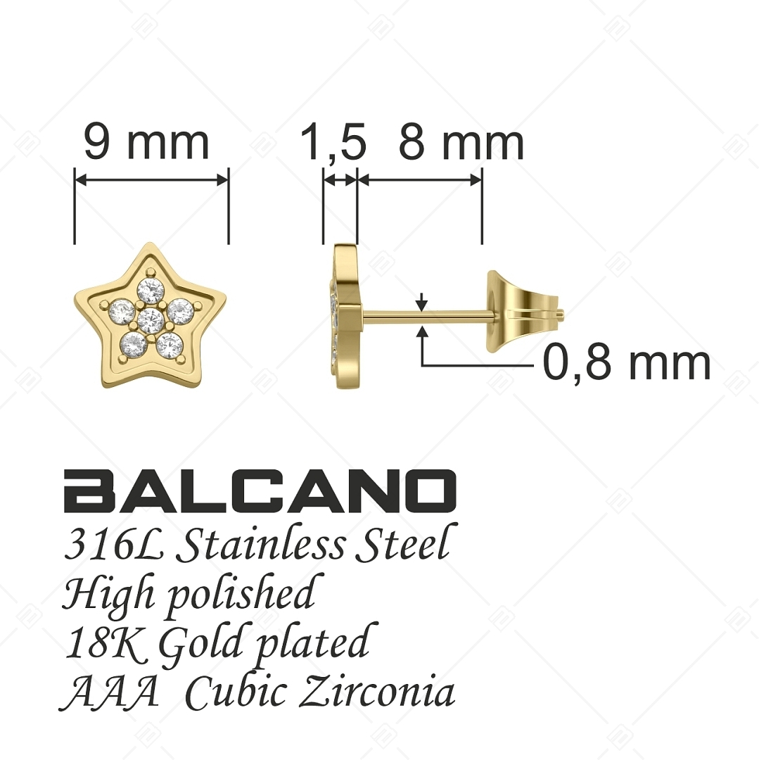 BALCANO - Asteri / Csillag alakú drágaköves fülbevaló (E141208BC88)
