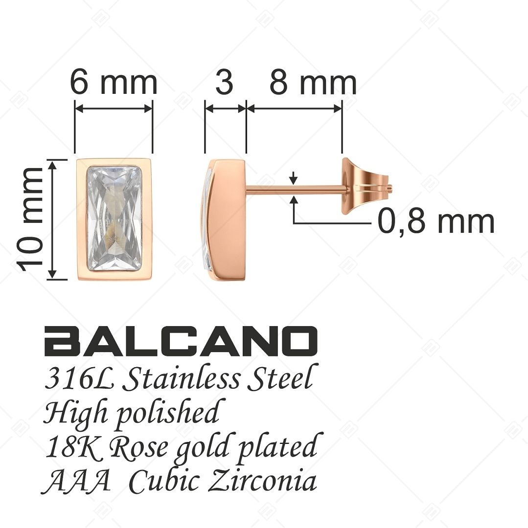 BALCANO - Principessa / Egyedi 18K rozé arany bevonatú fülbevaló cirkónia drágakővel (E141220BC96)