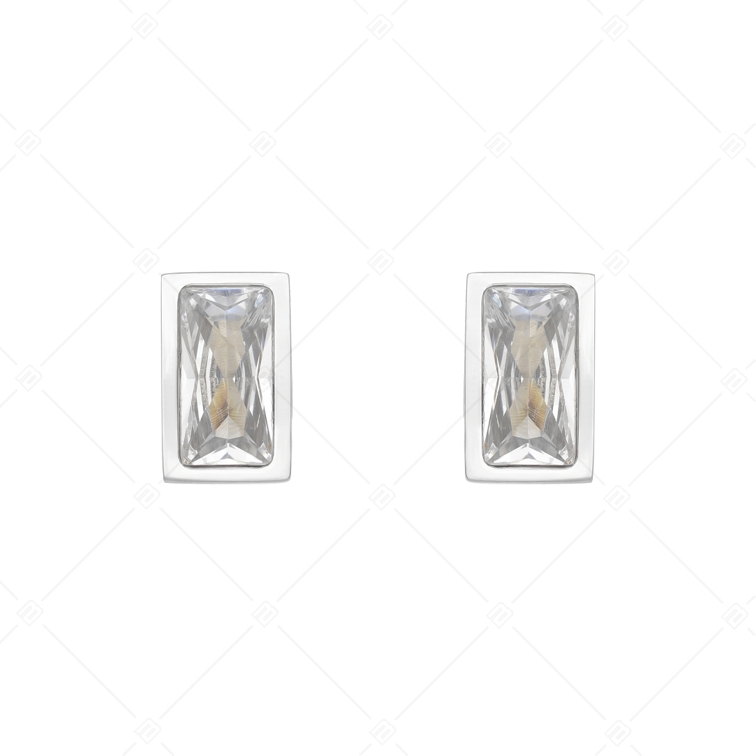 BALCANO - Principessa / Egyedi nemesacél fülbevaló cirkónia drágakővel, fényes polírozással (E141220BC97)