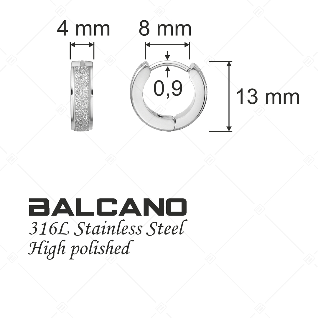 BALCANO - Caprice / Egyedi csillám csiszolású nemesacél fülbevaló (E141223BC97)